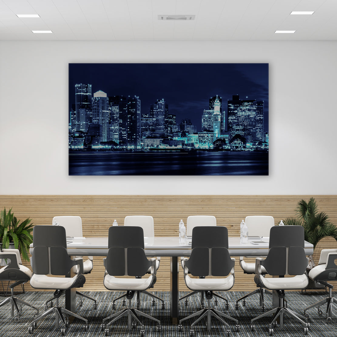 Wandbild mit New York Skyline in blau für Büro &amp; Arbeitszimmer
