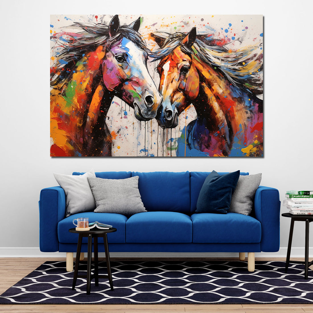 Wandbild 2 Pferde Pop Art Colour Style