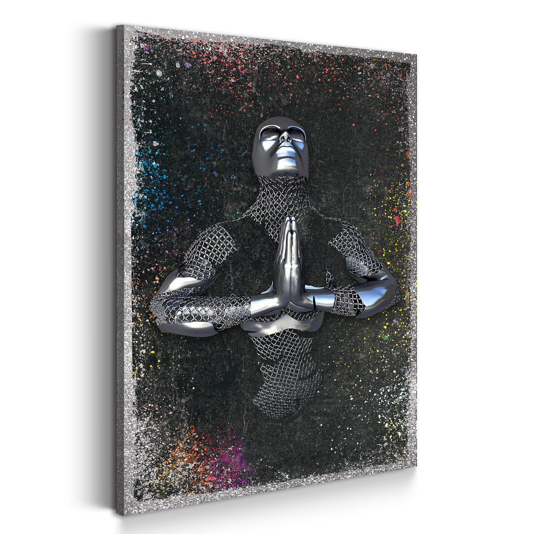 Wandbild 3D abstrakte Figur Pop Art Colour Metallic Körperkunst