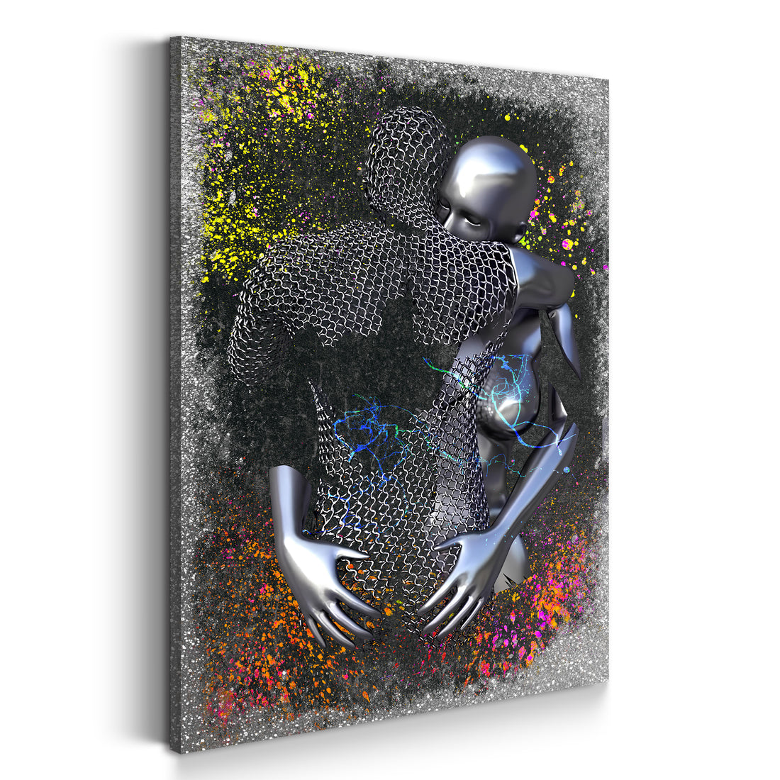 Wandbild Abstract 3D 2 Figuren Pop Art Colour Metallic Körperkunst