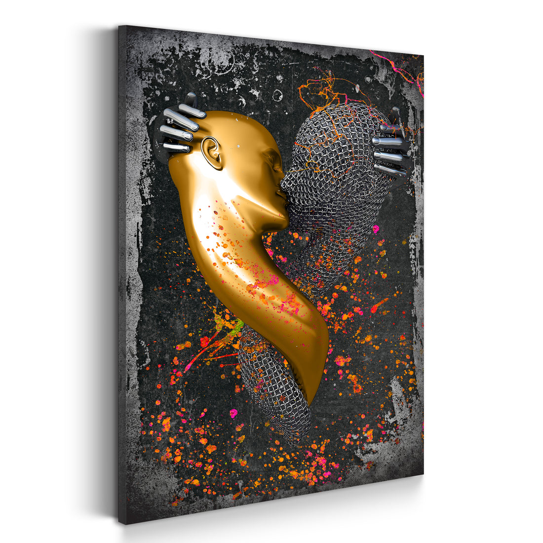 Wandbild Abstract 3D Love Pop Art Metallic Kunst Körper Colour Style