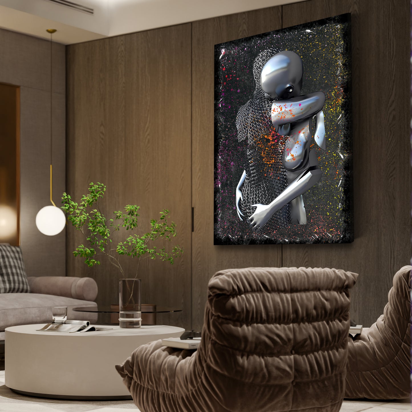Wandbild Abstract Metallfiguren Metallic Kunst Colour