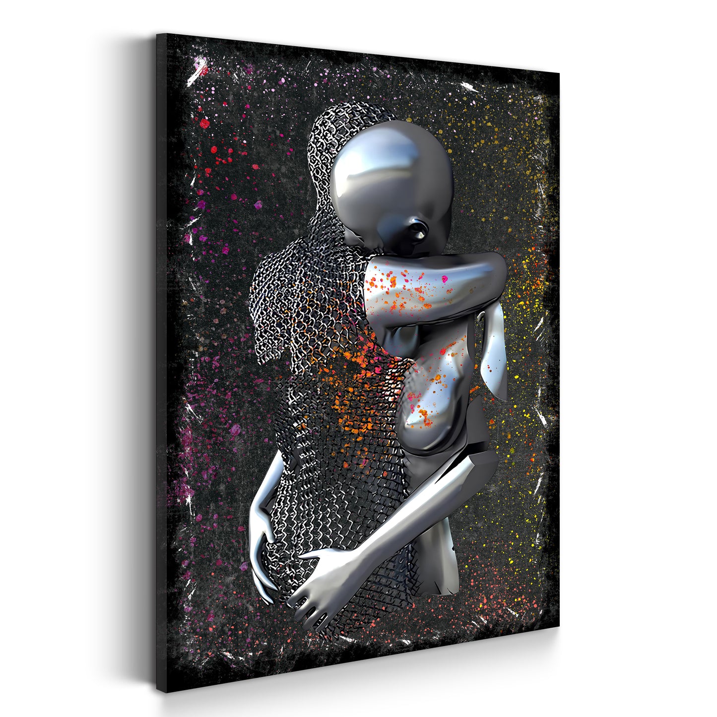 Wandbild Abstract Metallfiguren Metallic Kunst Colour