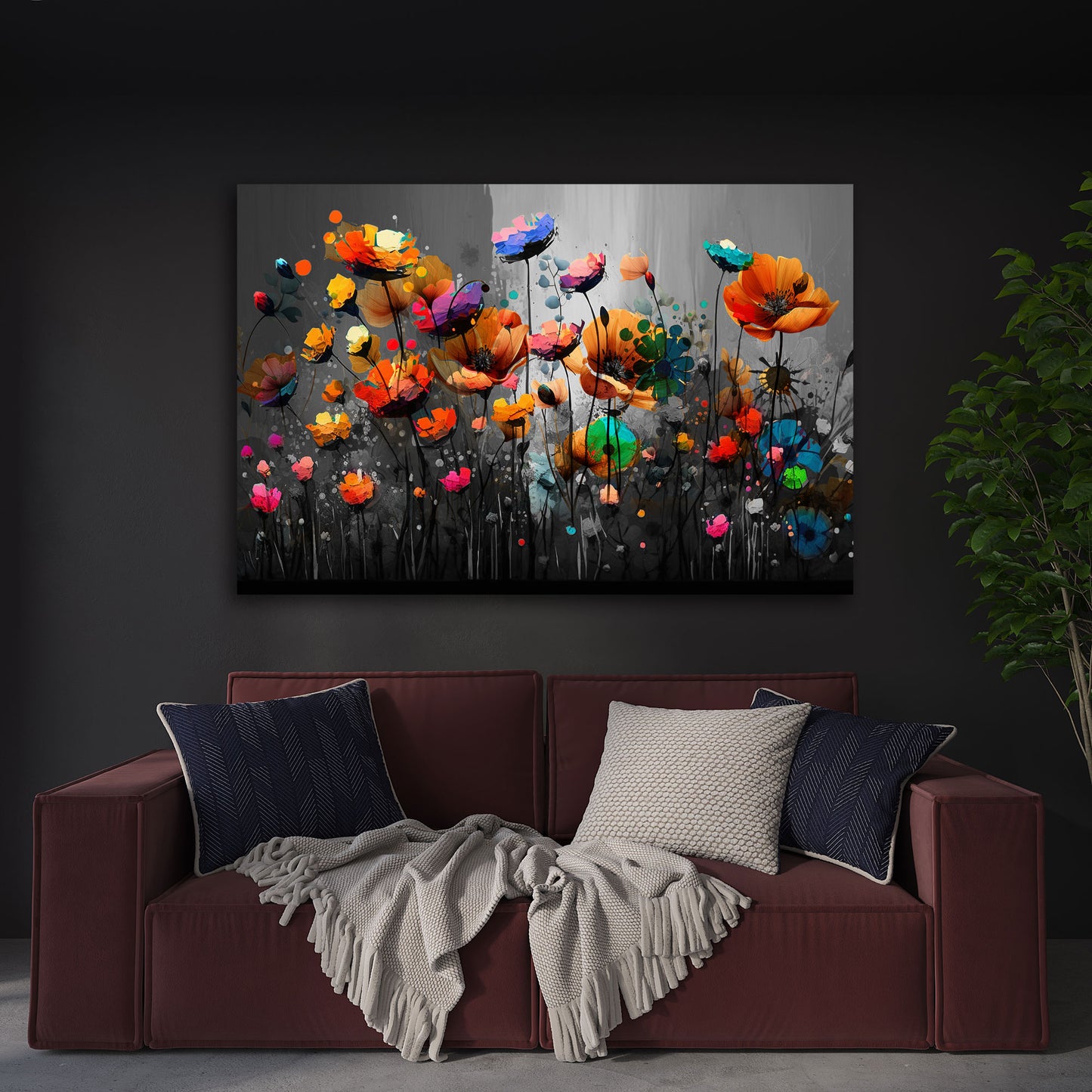 Wandbild abstrakt Blumen Colour