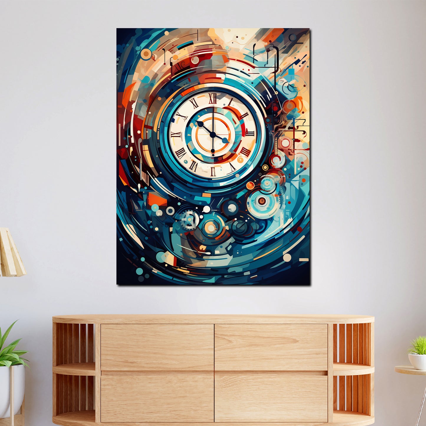 Wandbild Abstrakt Uhr Painting Style