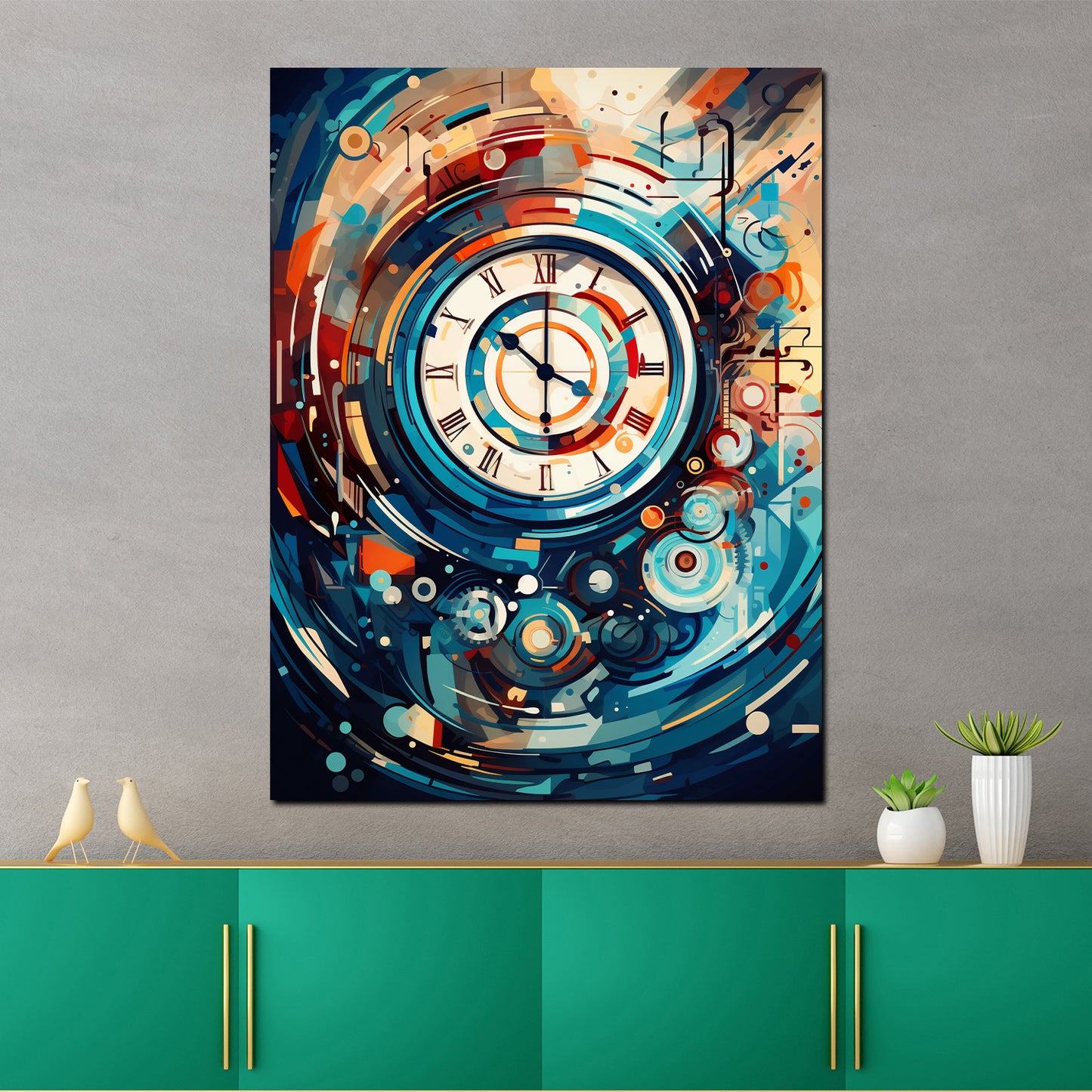 Wandbild Abstrakt Uhr Painting Style
