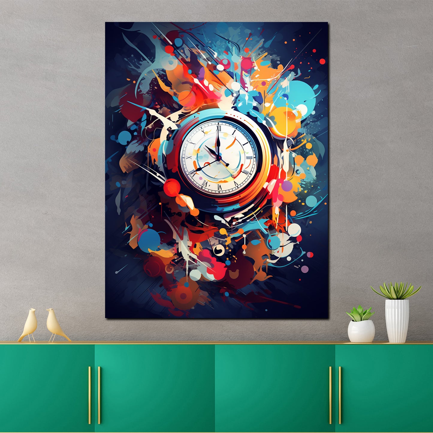 Wandbild Abstrakt Uhr Pop Art