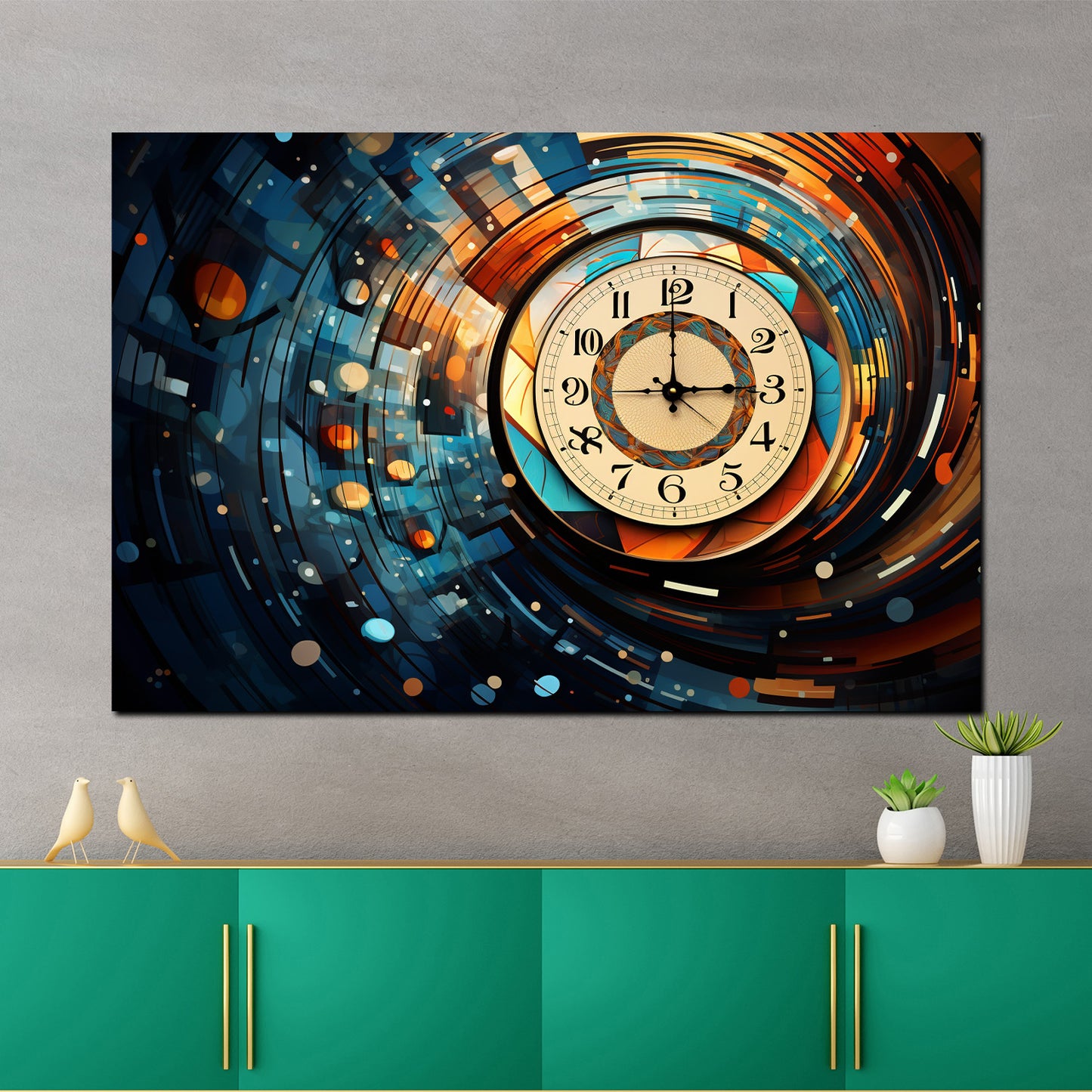 Wandbild Abstrakt Uhr Zeit dreht sich