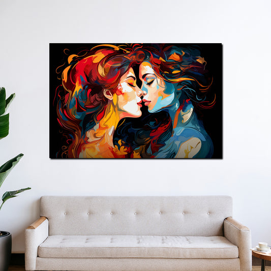 Wandbild Abstrakt zwei Frauen Painting Style