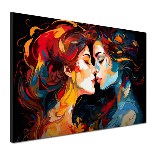 Wandbild Abstrakt zwei Frauen Painting Style