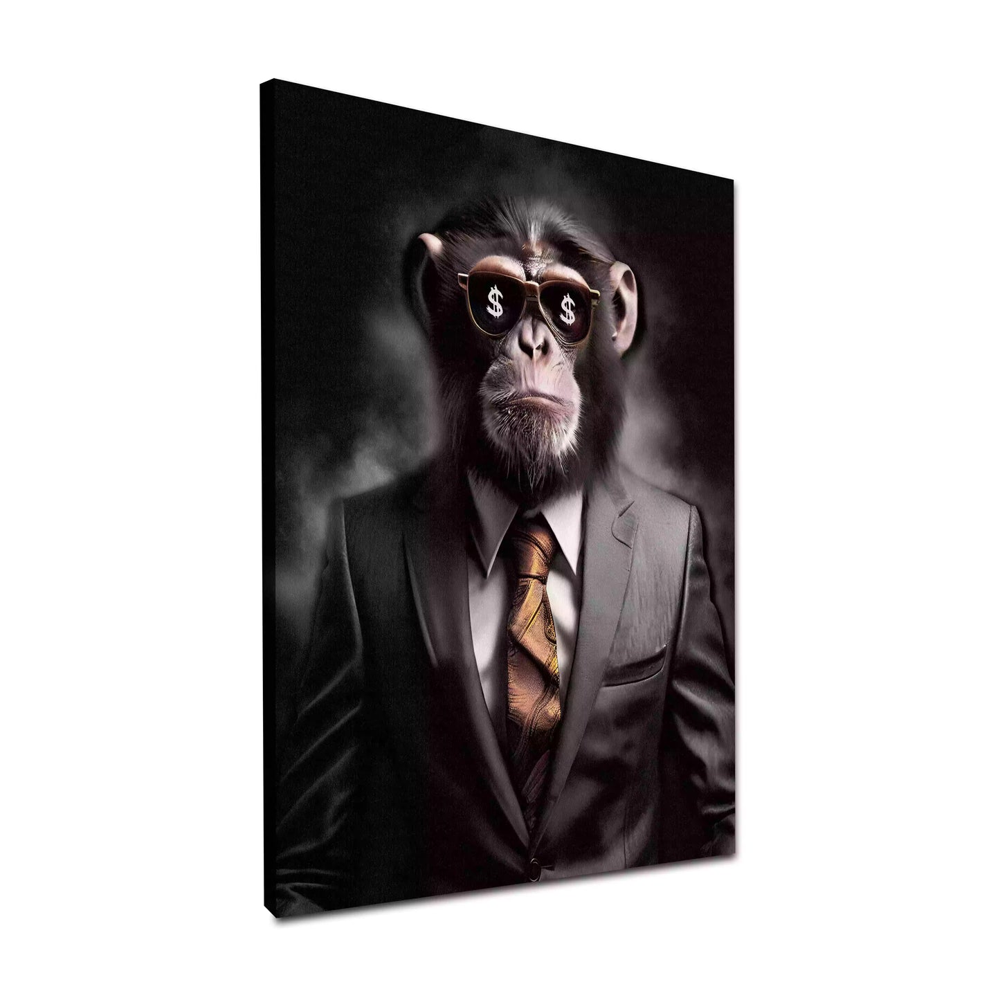 Wandbild Affe im Anzug mit Dollar-Sonnenbrille und Business Look