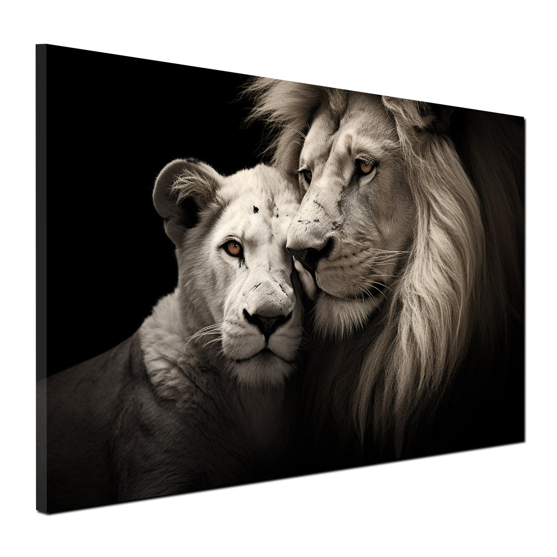 Wandbild Afrika Löwenpaar Black Style