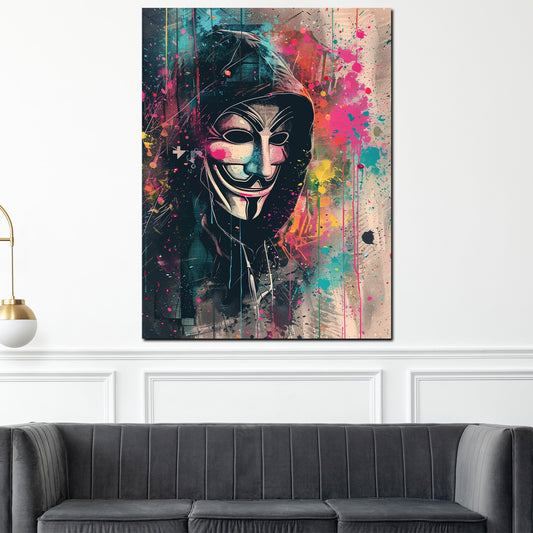 Anonymous Wandbild Maske Pop Art modern