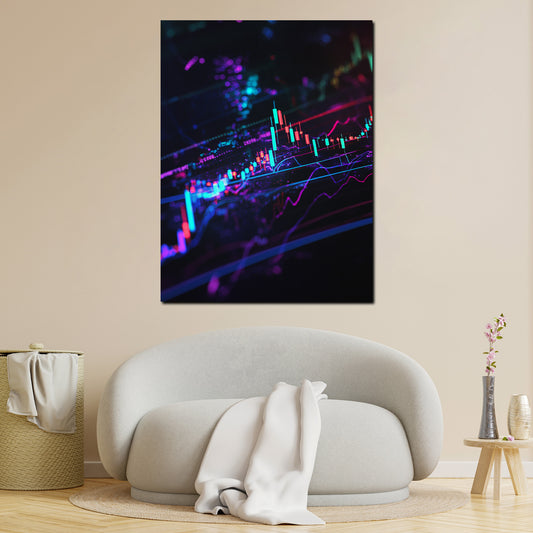Wandbild Börse Candlestick Analyse Tech Charts modern