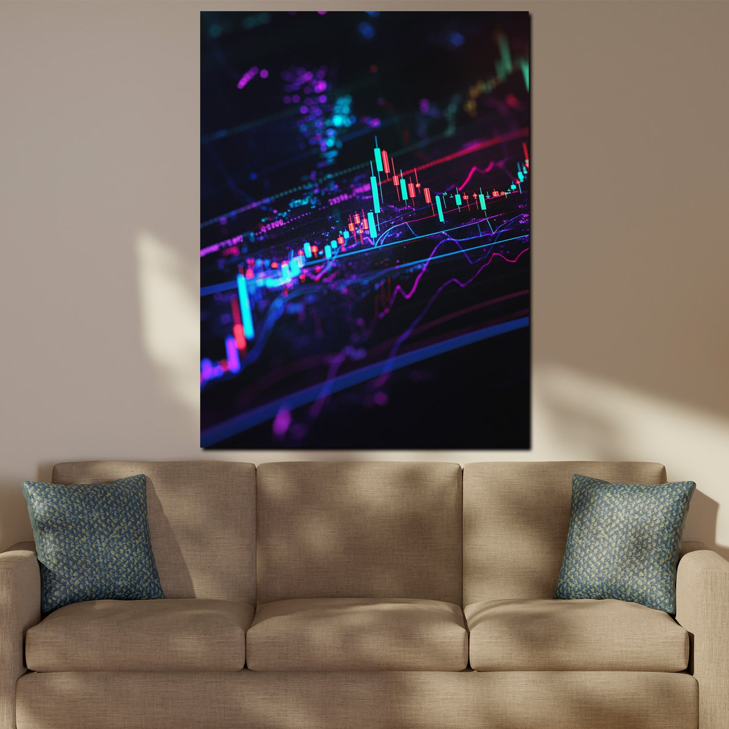 Wandbild Börse Candlestick Analyse Tech Charts modern