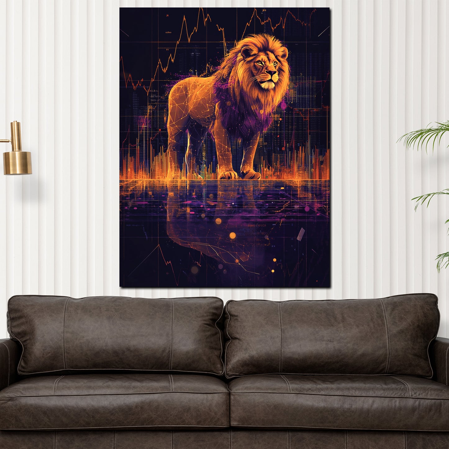 Wandbild Börse Löwe Motivation Erfolg Stärke modern