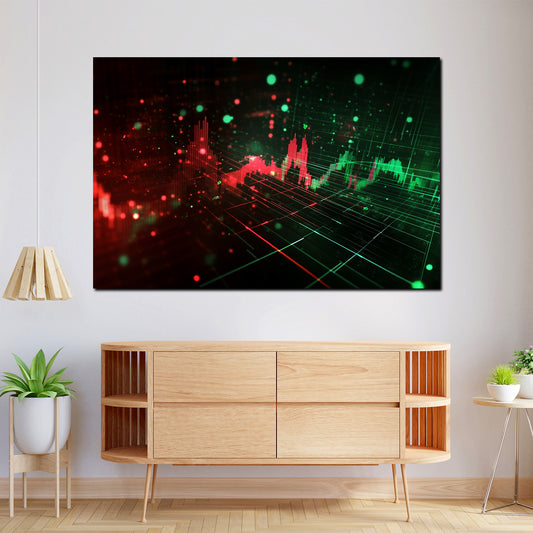 Wandbild Börse Marktdynamik Tradinggrafik Finanznetz modern