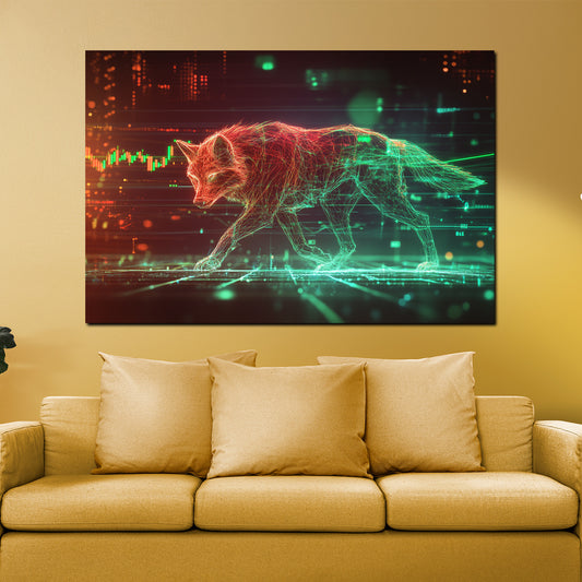 Wandbild Börse Wolf Trading Motivation Erfolg modern