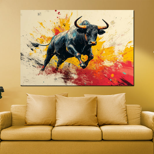 Wandbild Bulle Pop Art Erfolg Kraft Motivation Stier modern