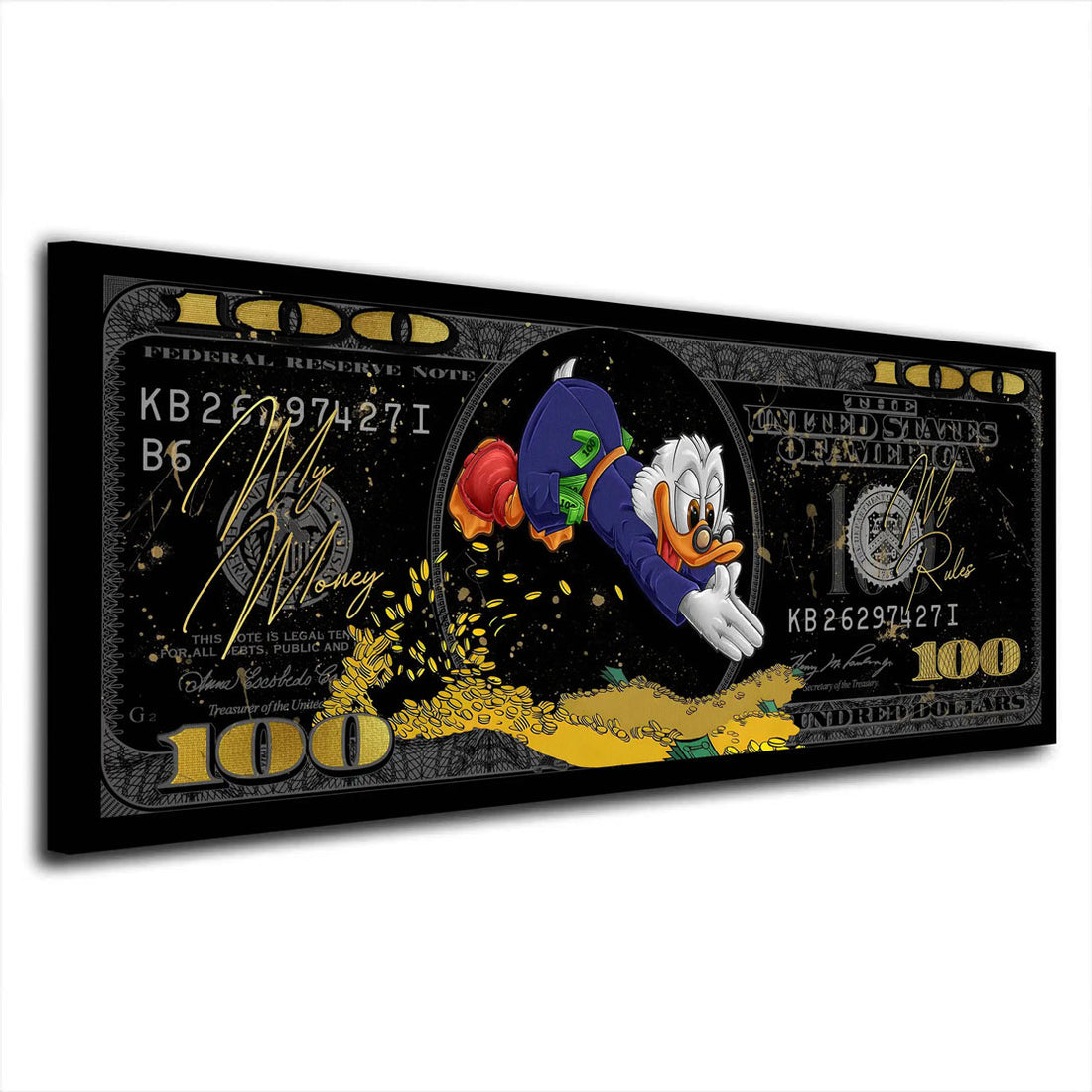 Wandbild Comic, Dollar Duck My Money my Rules