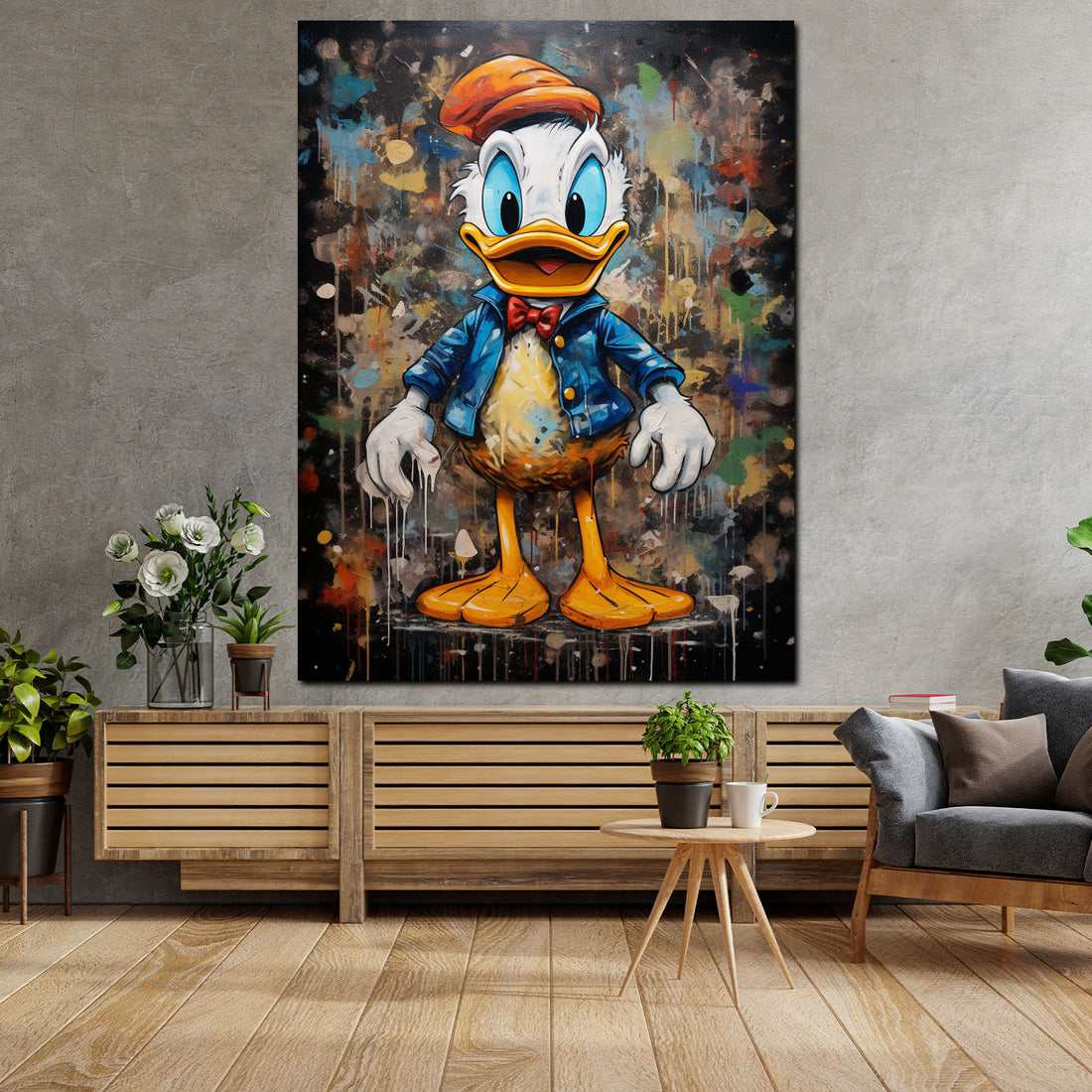 Wandbild Comic Duck abstrakt Pop Art Style