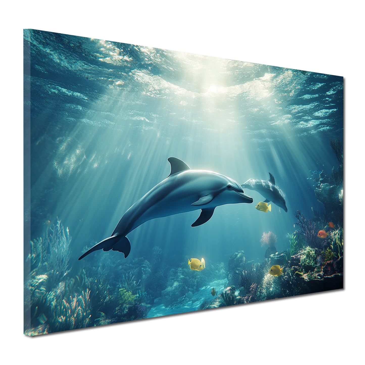 Wandbild Delfine Sonnenstrahlen Unterwasserwelt