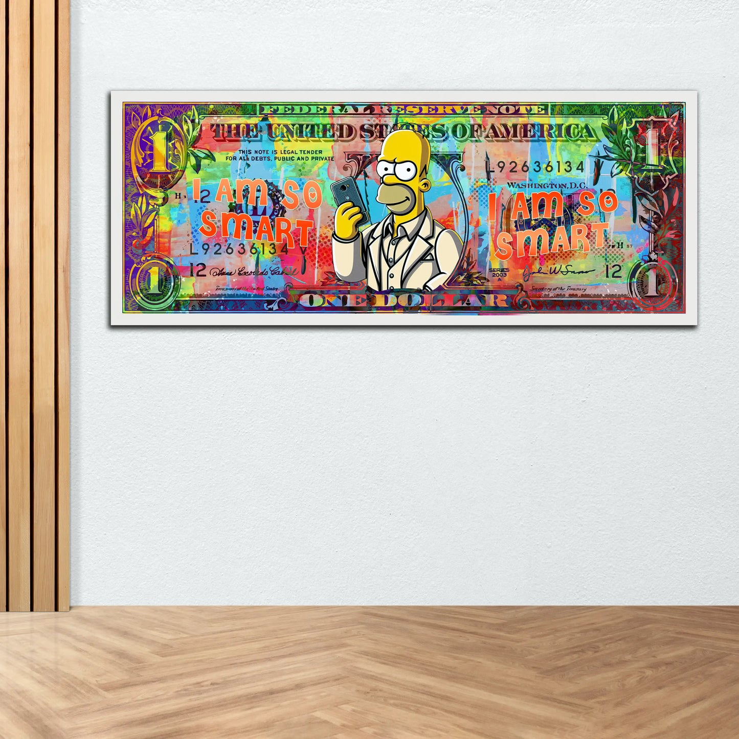 Wandbild Dollar Homer I am so smart Pop Art