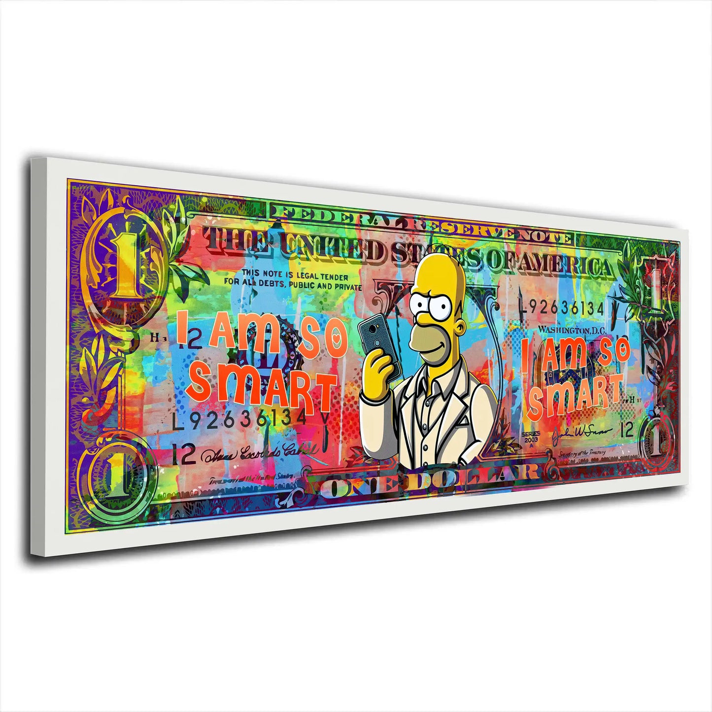 Wandbild Dollar Homer I am so smart Pop Art