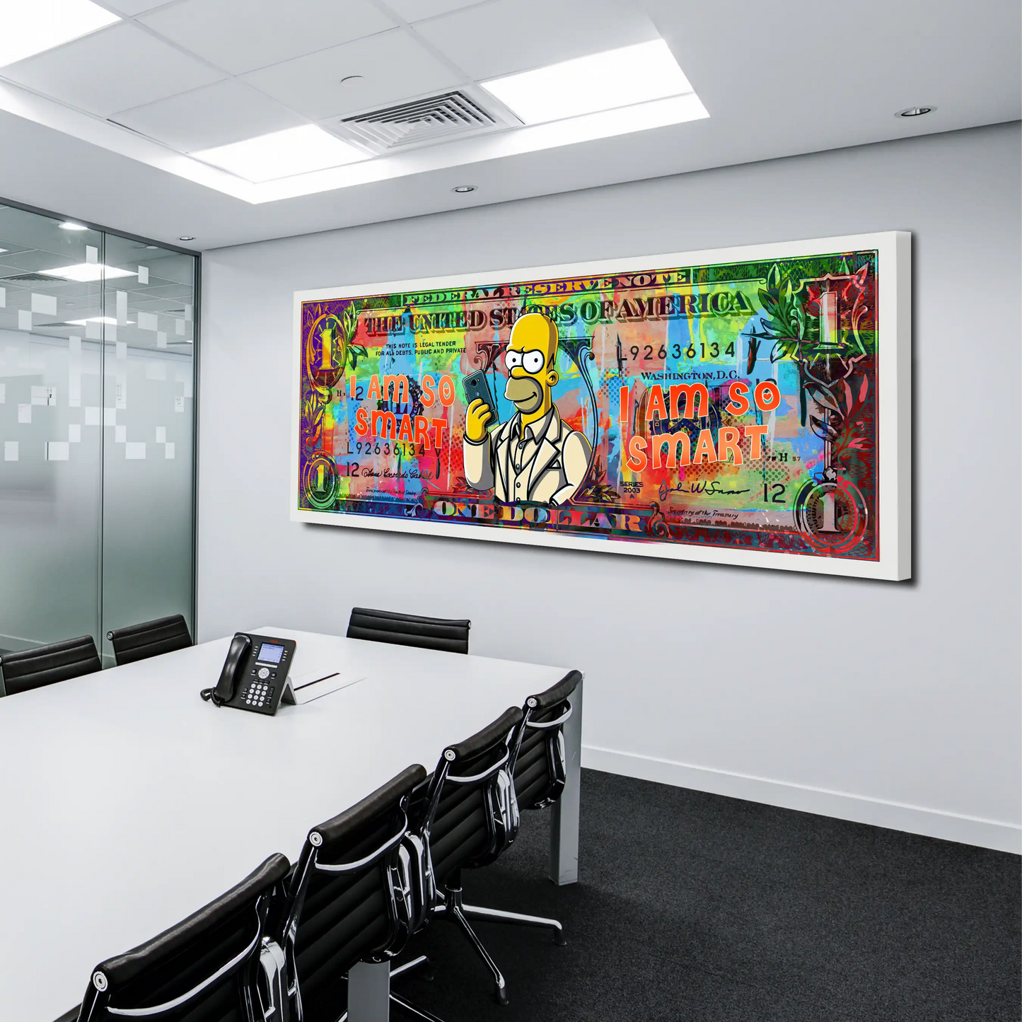 Wandbild Dollar Homer I am so smart Pop Art