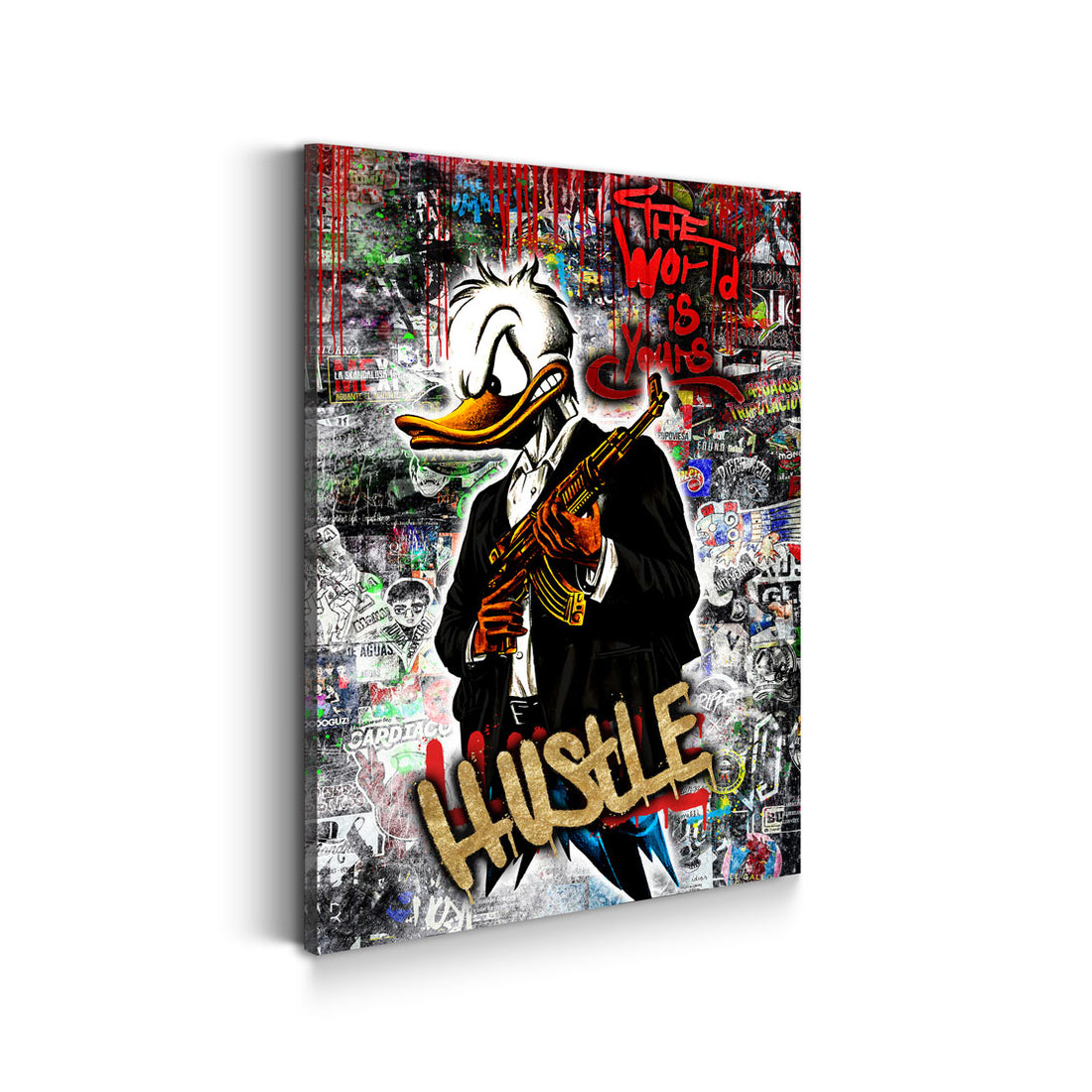 Wandbild Duck Gangster Pop Art Style