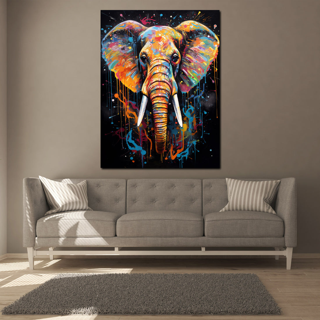 Wandbild Elefant Pop Art abstrakt splatter
