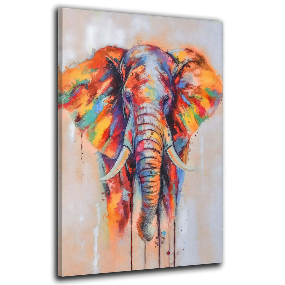 Wandbild Elefant abstrakt farbig