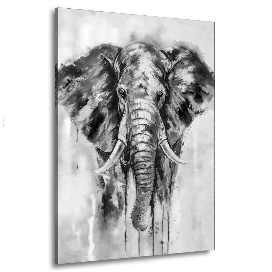 Wandbild Elefant abstrakt schwarz weiß