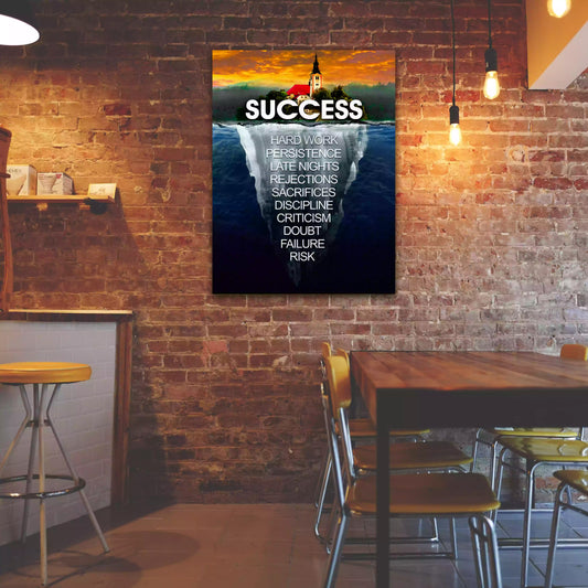 Wandbild Erfolg Eisberg mit Motivationsspruch und Inspiration