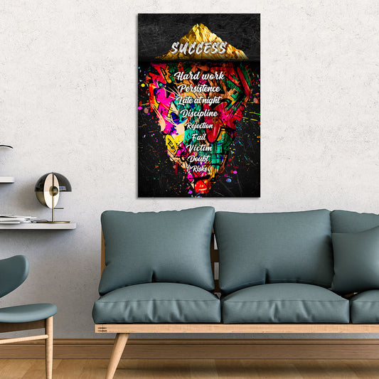 Eisberg Stret Art Graffiti Wandbild Erfolg Motivation und Disziplin
