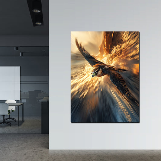 Wandbild Falke im Flug Geschwindigkeit Fokus
