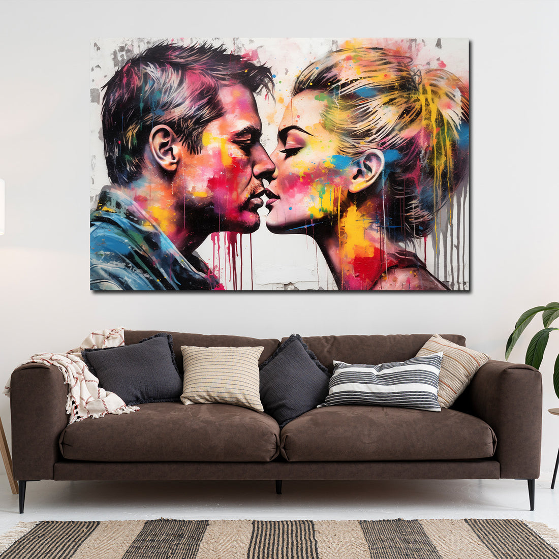 Wandbild Frau und Mann Pop Art Colour