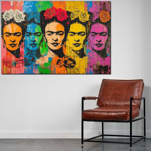 Wandbild Frida Pop Art Mehrfachmotiv farbenfroh modern