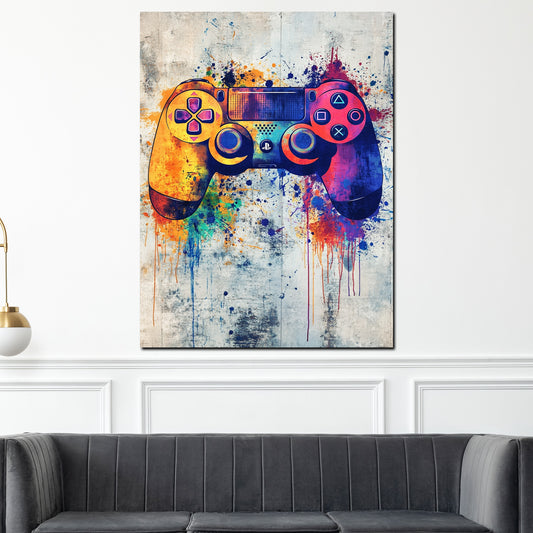 Wandbild Game Controller Pop Art bunt modern