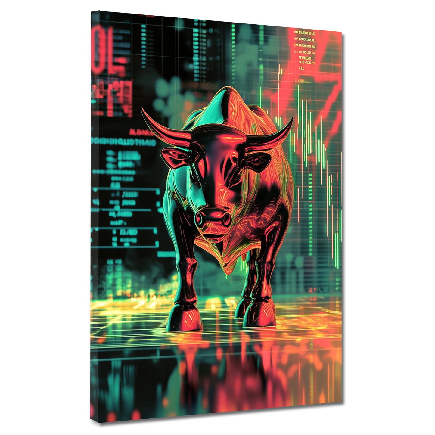 Wandbild Geld und Erfolg Bulle Börse modern Motivation