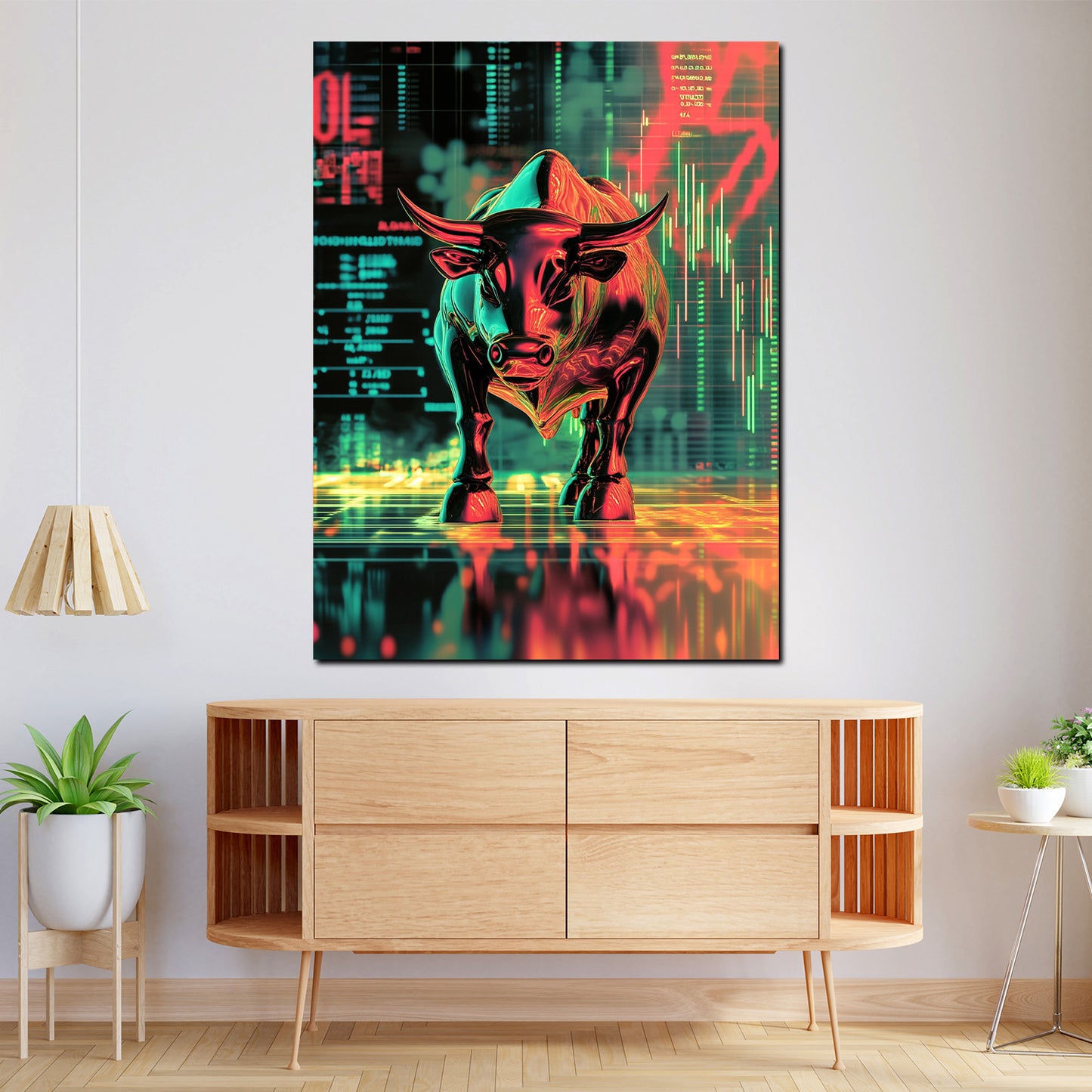 Wandbild Geld und Erfolg Bulle Börse modern Motivation