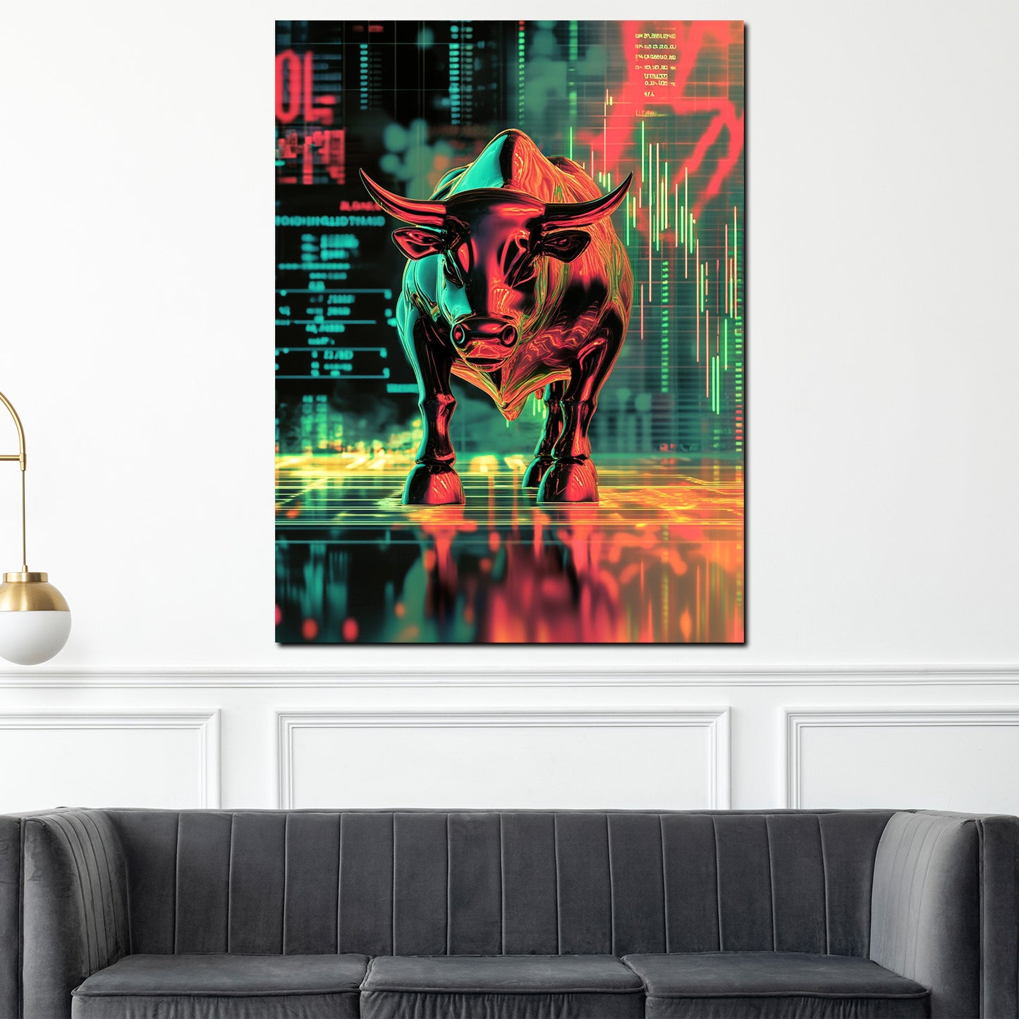 Wandbild Geld und Erfolg Bulle Börse modern Motivation