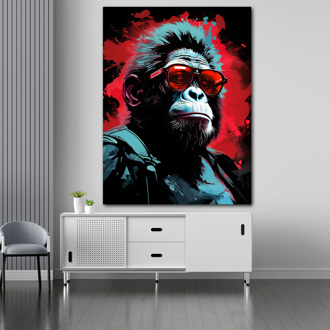 Wandbild Gorilla abstrakt