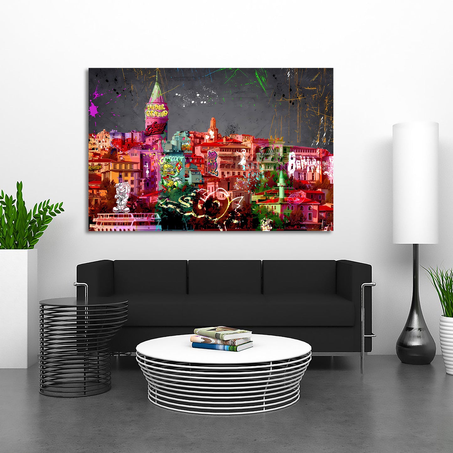 Wandbild Graffiti Istanbul Street Art bunte Stadtansicht
