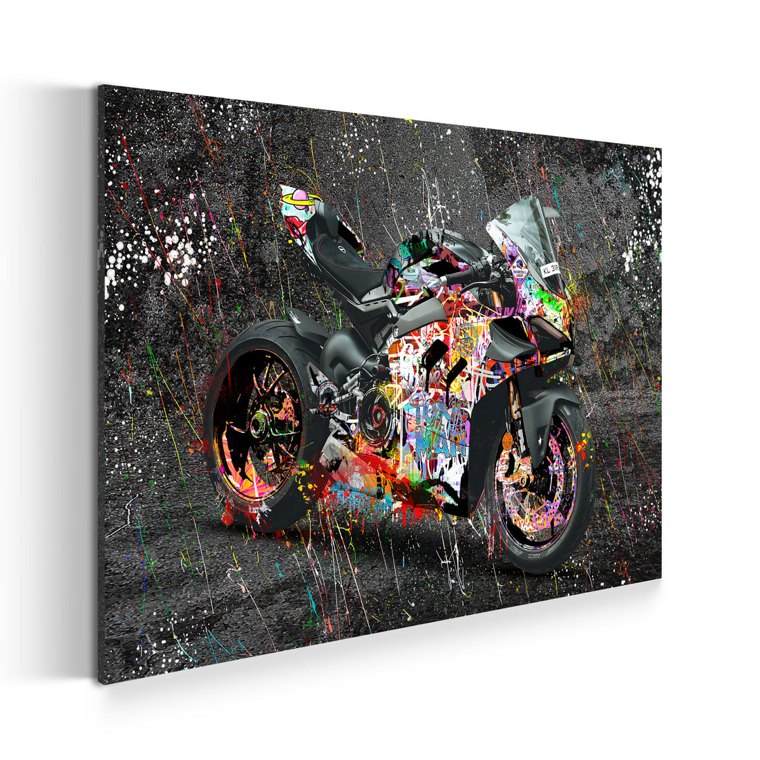 Wandbild Graffiti Ducati Motorrad Street Art Dark Style