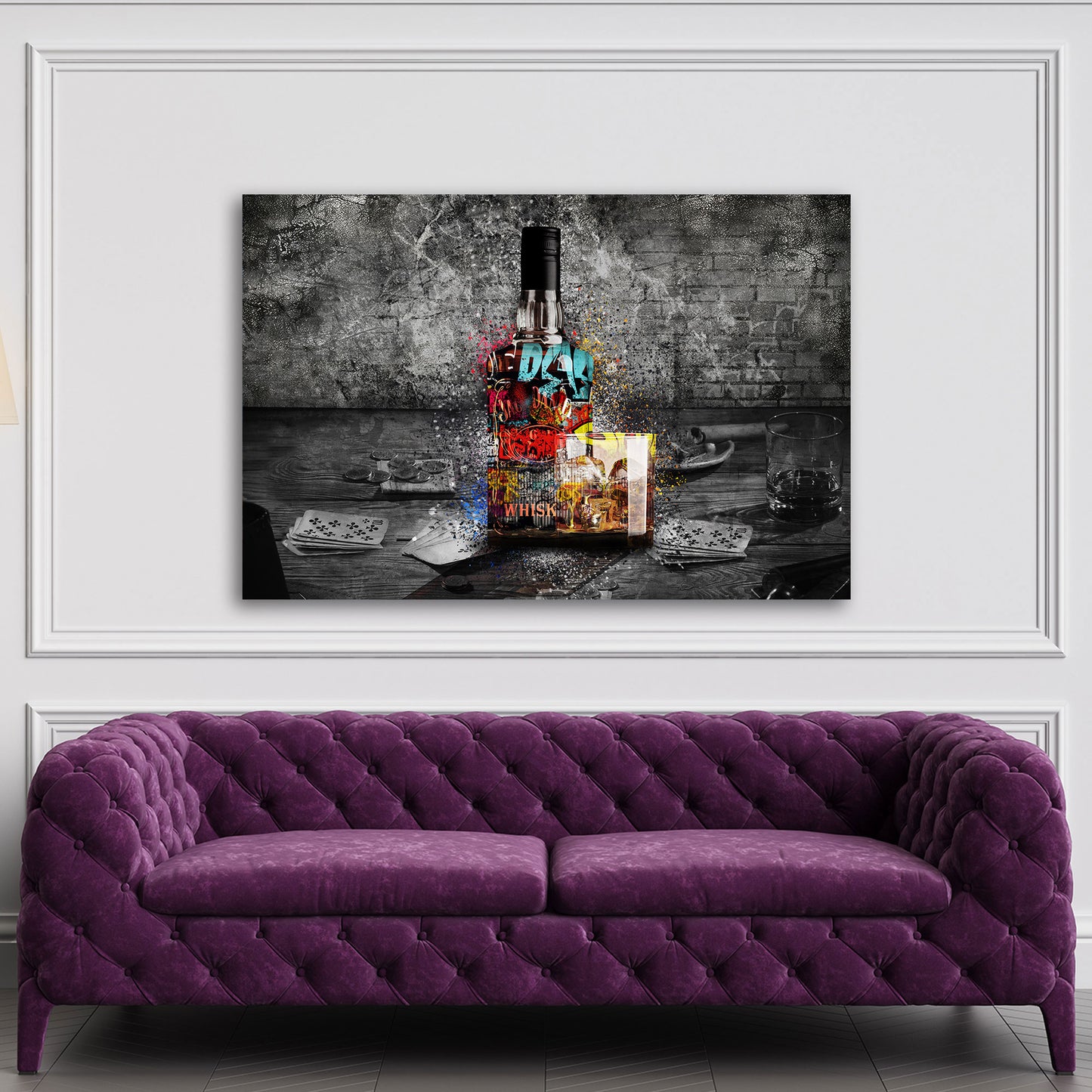 Wandbild Graffiti Pop Art Whisky Poker und Casino Flair