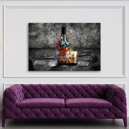 Wandbild Graffiti Pop Art Whisky Poker und Casino Flair