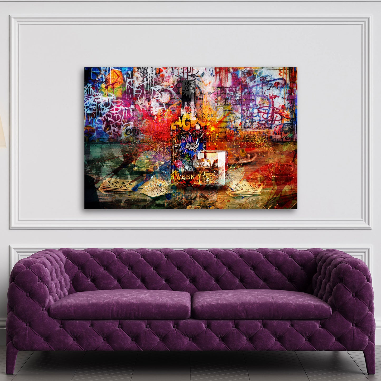 Wandbild Graffiti Pop Art Whisky und Poker