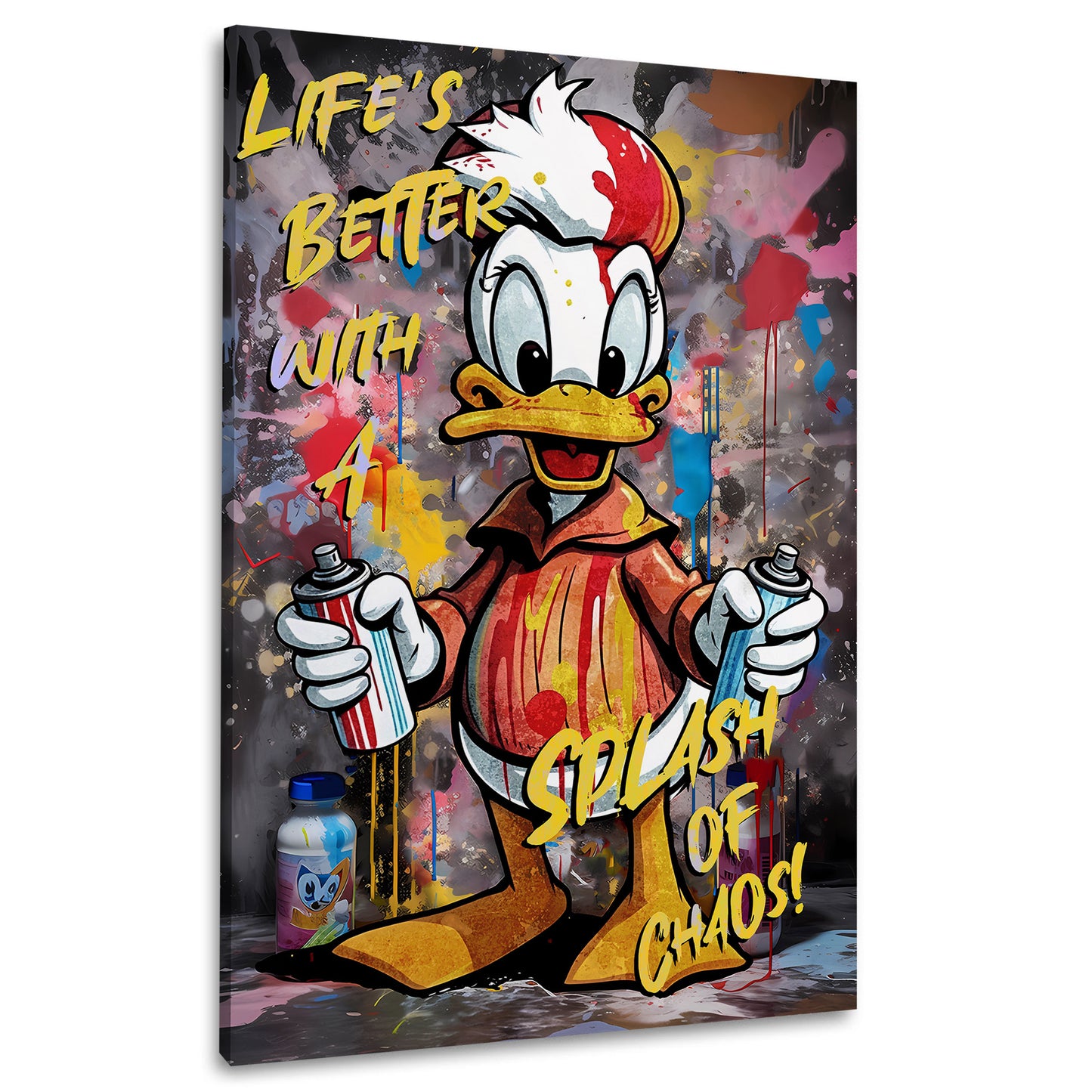 Donald Style Wandbild Graffiti Pop Art Duck und bunter Street Art