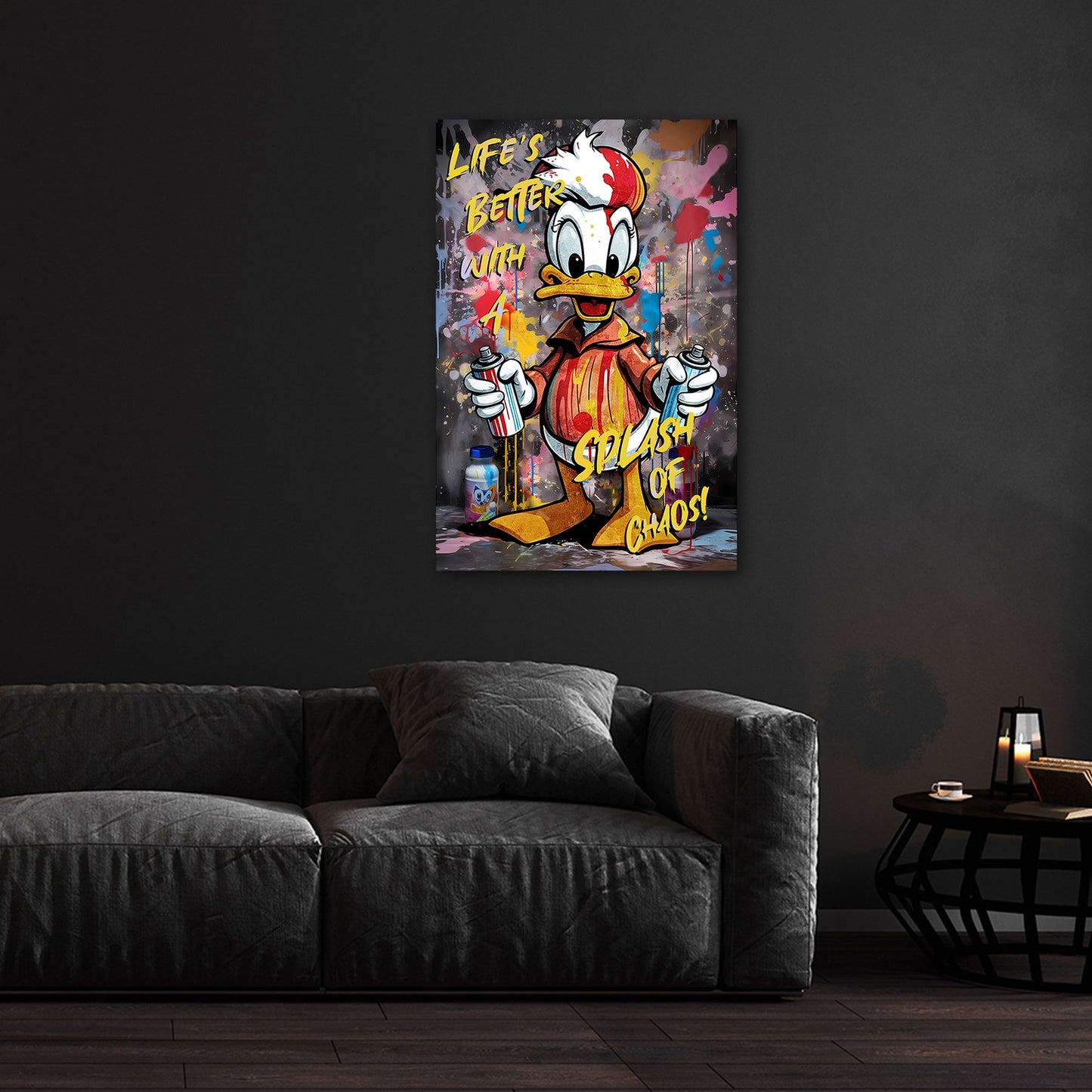 Donald Style Wandbild Graffiti Pop Art Duck und bunter Street Art